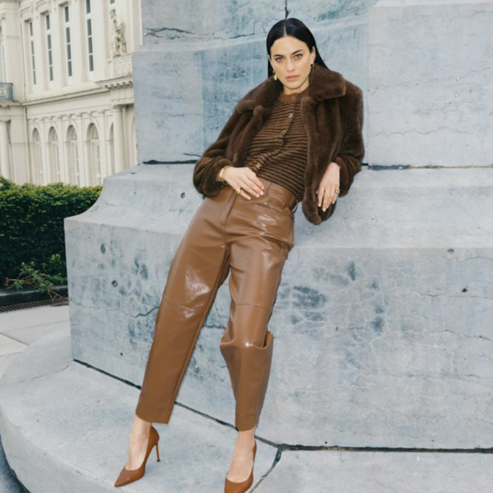 Vegan leather broek